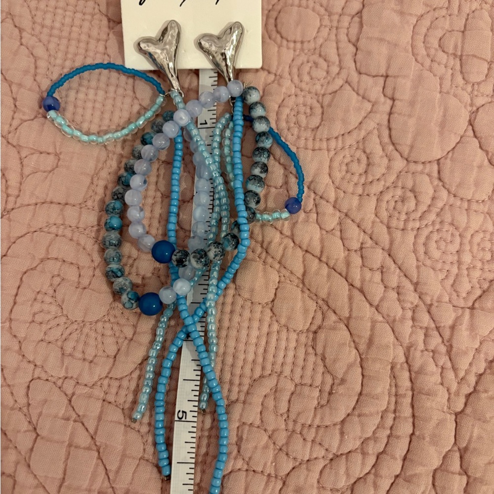 Free People whale tail Silver and Blue Earrings - Picture 4 of 4